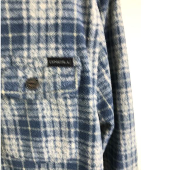 O'neill Casual Button Down Flannel Shirt Boys Sz L Slate Blue Snap Button Plaid - Picture 3 of 9